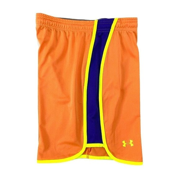 Under Armour Heatgear Running Shorts Mens size Medium Mesh Pull On Orange - Picture 3 of 8